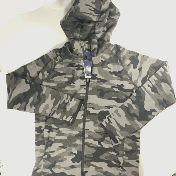 GAP GapFit NWT Performance Hoodie Olive Camo Boy's XS S M L XL 2XL WARM - Picture 1 of 5